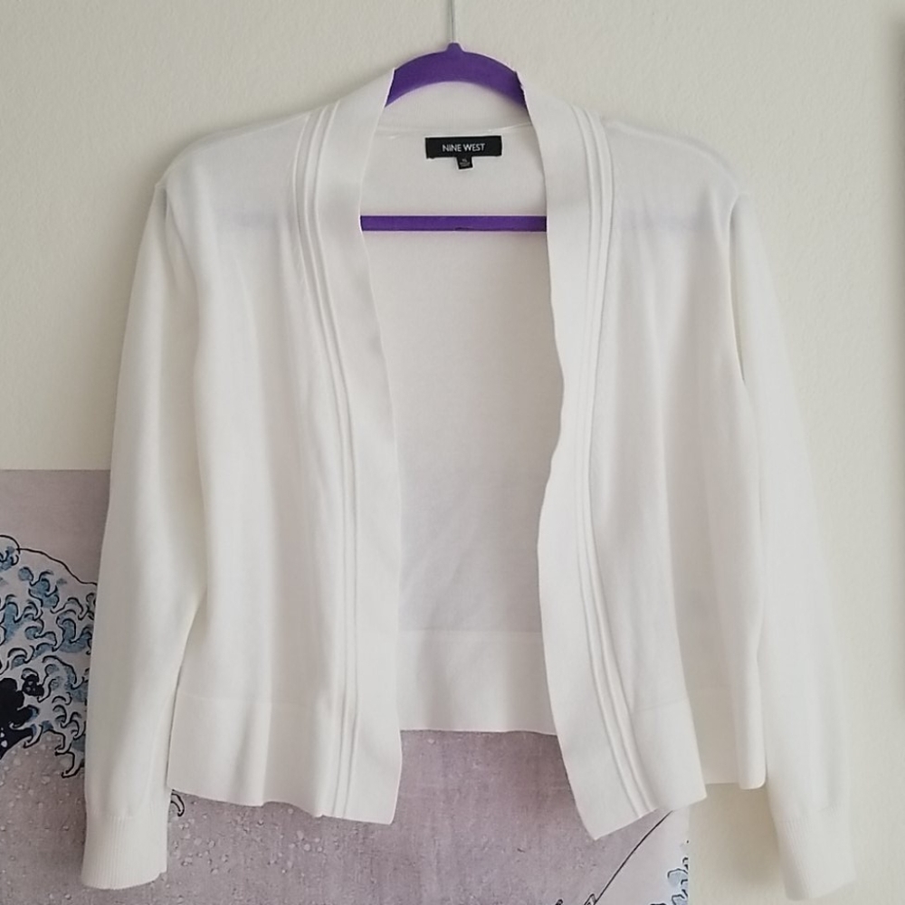 White Shrug Cropped Sweater